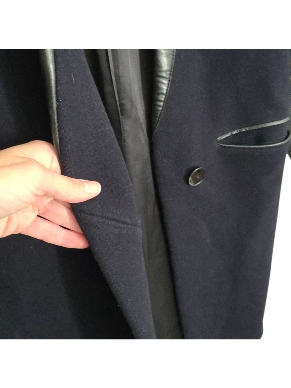 Sandro Paris Navy Colorblock Tailored Wool Coat 36 - Picture 6 of 12